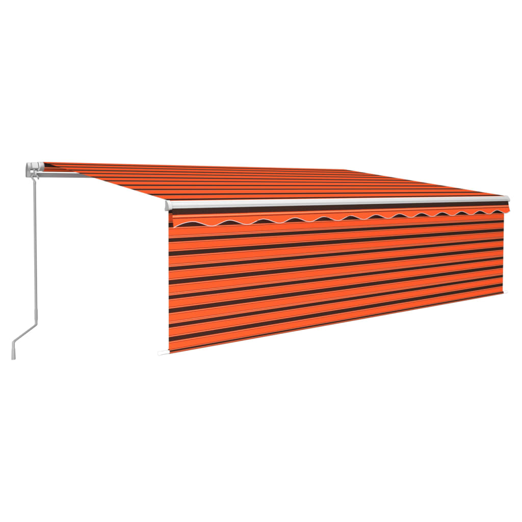 Vidaxl luifel manuell ausziehbar Roller Blind 5x3 M orange und braun