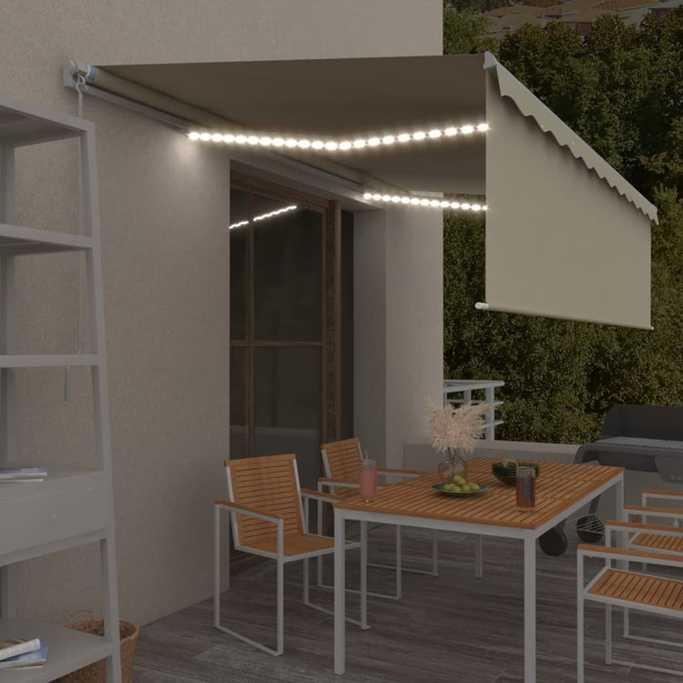 Vidaxl Luifel mit Rollerblind und 5x3 M -Creme manuell ausziehbar