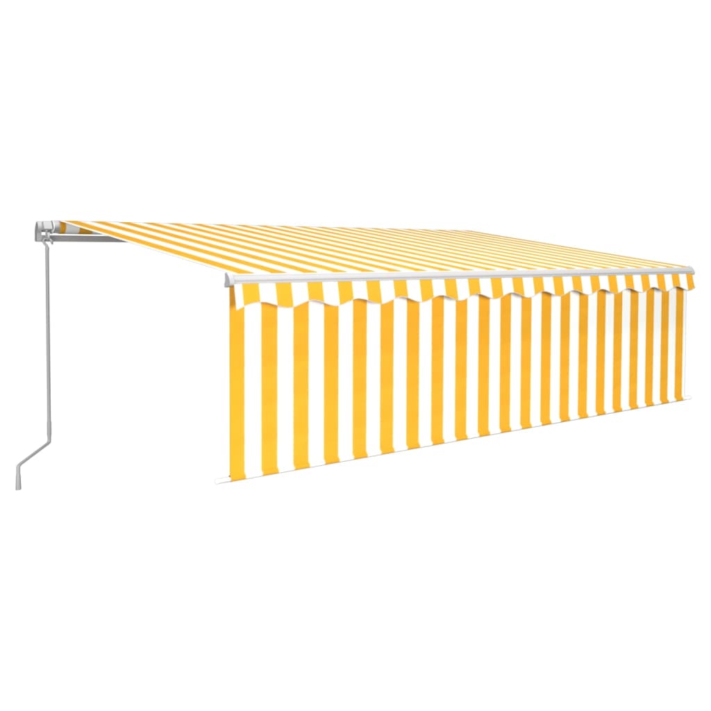 Vidaxl luifel manuell ausziehbar mit Rollerblind -LED 5x3 m gelb Weiß