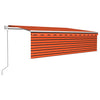 Vidaxl Luifel Automatische Walzenblind -LED -Windsensor 5x3 M Orange Braun