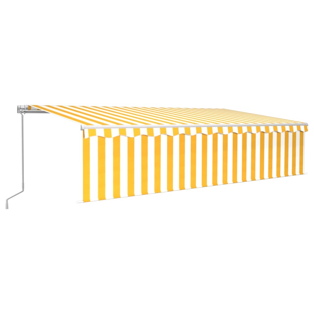 Vidaxl luifel manuell ausziehbar mit Rollerblind -LED 6x3 m gelb Weiß