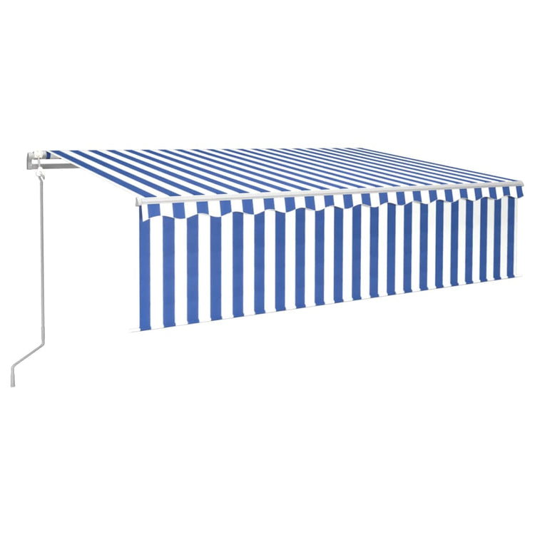 Vidaxl Luifel mit Roller Blind 6x3 m blau weiß automatisch ausziehbar