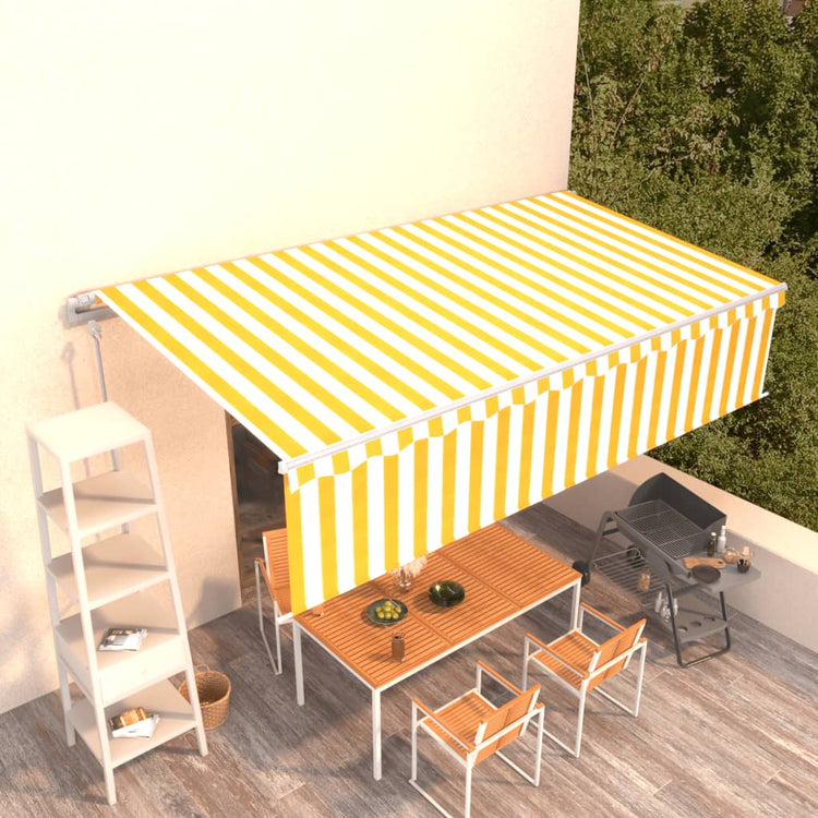 Vidaxl luifel exponierbar mit Roller Blind 6x3 m gelb und weiß