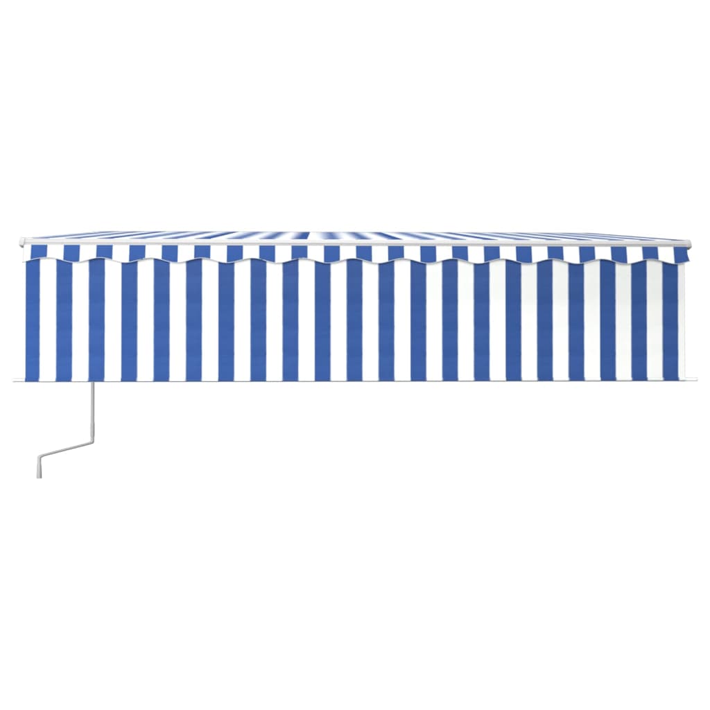 Vidaxl Luifel Automatische Walzenblind -LED -Windsensor 6x3 cm blau weiß