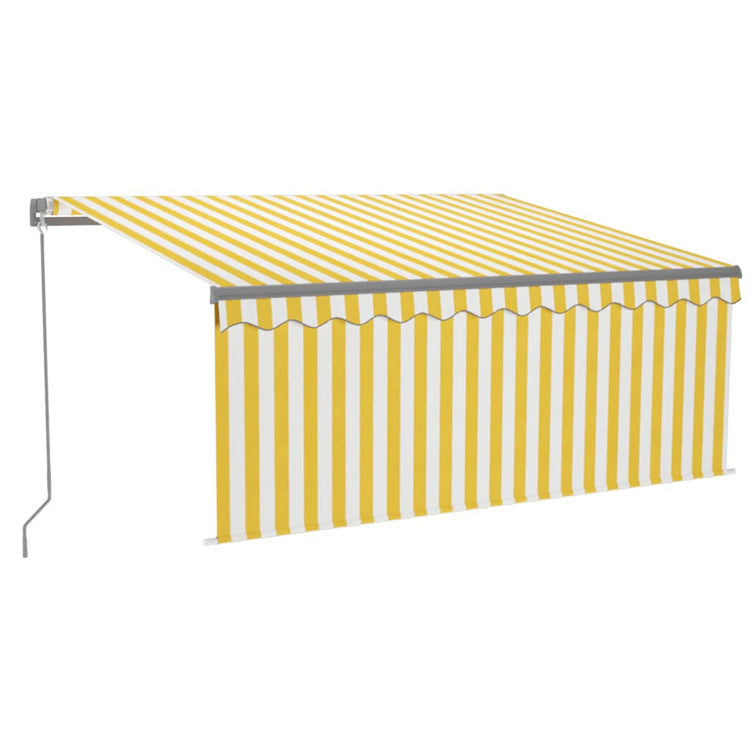 Vidaxx Markise manuell ausziehbares Rollo LED 3x2,5 m Gelb und Weiß