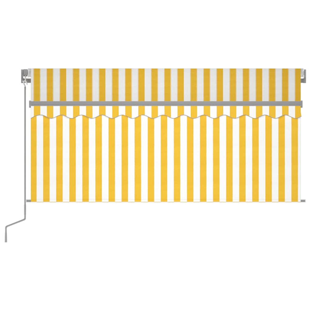Vidaxx Markise manuell ausziehbares Rollo LED 3x2,5 m Gelb und Weiß