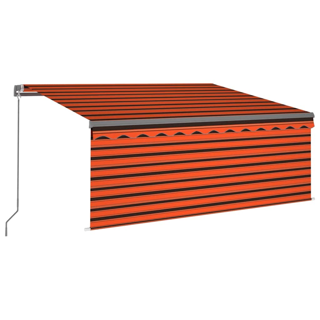 Vidaxx Markise manuell ausziehbarer Vorhang LED 3x2,5 m Orange Braun