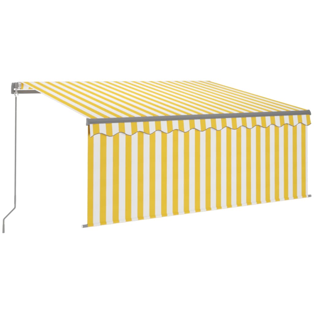 Vidaxl luifel manuell ausziehbar Roller Blind 3,5x2,5 m gelb und weiß