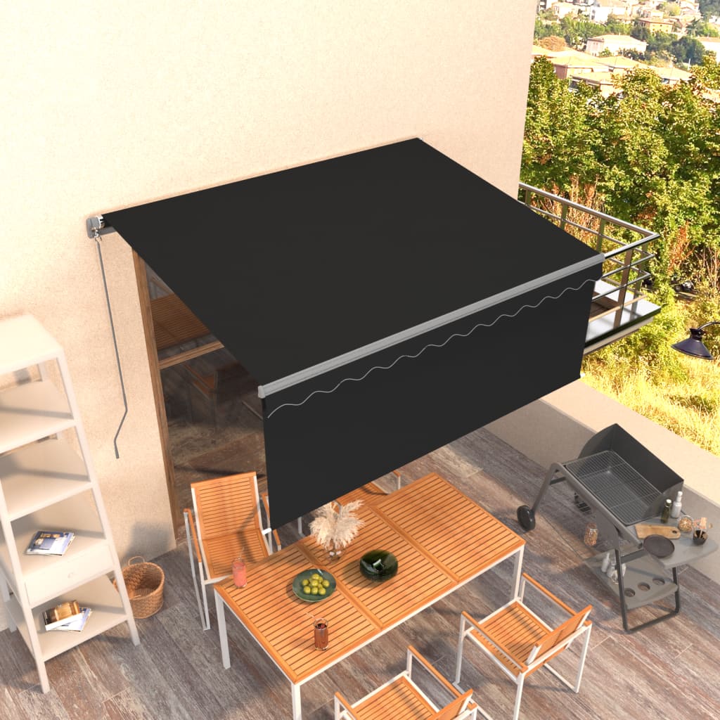 Vidaxl Luifel mit Roller Blind 3,5x2,5 m Anthrazit manuell ausziehbar