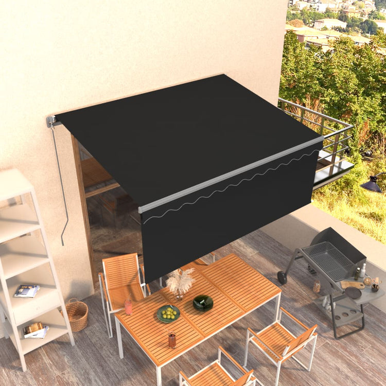 Vidaxl Luifel mit Roller Blind 3,5x2,5 m Anthrazit manuell ausziehbar
