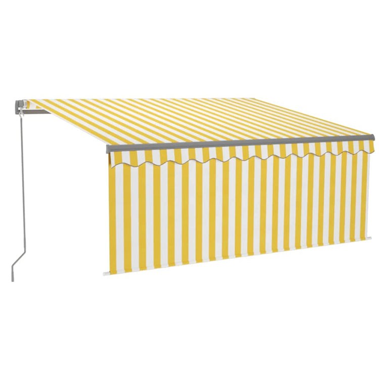 Vidaxl luifel manuell ausziehbare Rollerblind -LED 3,5x2,5 m gelb Weiß