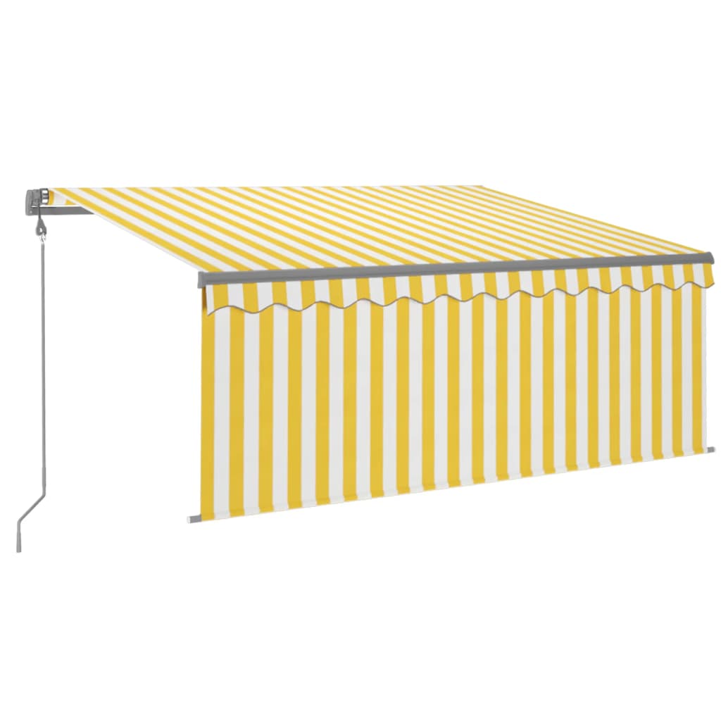 Vidaxx Markise automatisch ausziehbares Rollo 3,5x2,5 m Gelb und Weiß