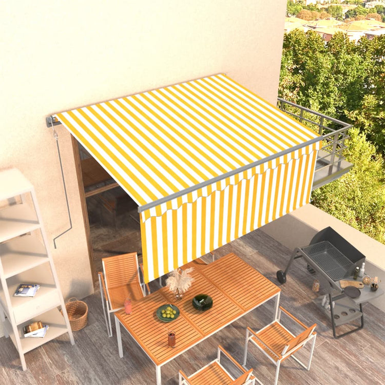 Vidaxx Markise automatisch ausziehbares Rollo 3,5x2,5 m Gelb und Weiß