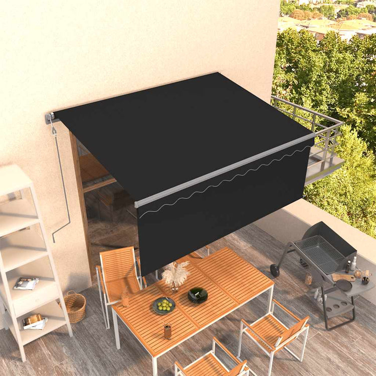 Vidaxx Markise automatisch ausziehbares Rollo 3,5x2,5 m Anthrazit