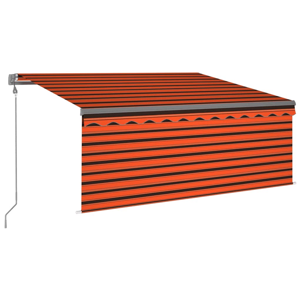 Vidaxx Markise automatisch ausziehbares Rollo 3,5x2,5m Orange Braun