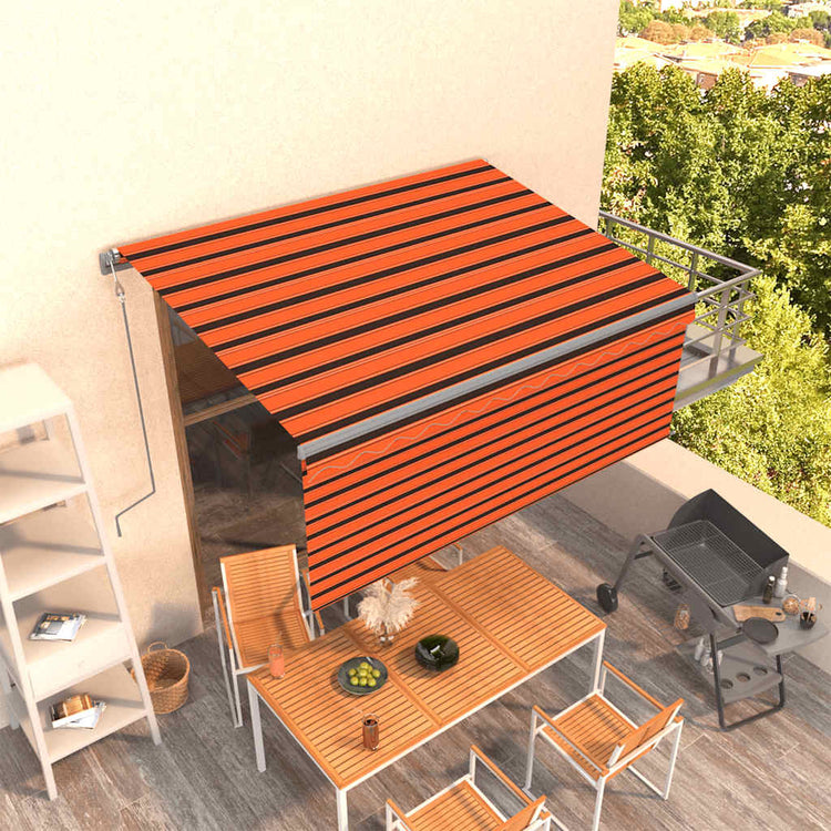 Vidaxx Markise automatisch ausziehbares Rollo 3,5x2,5m Orange Braun