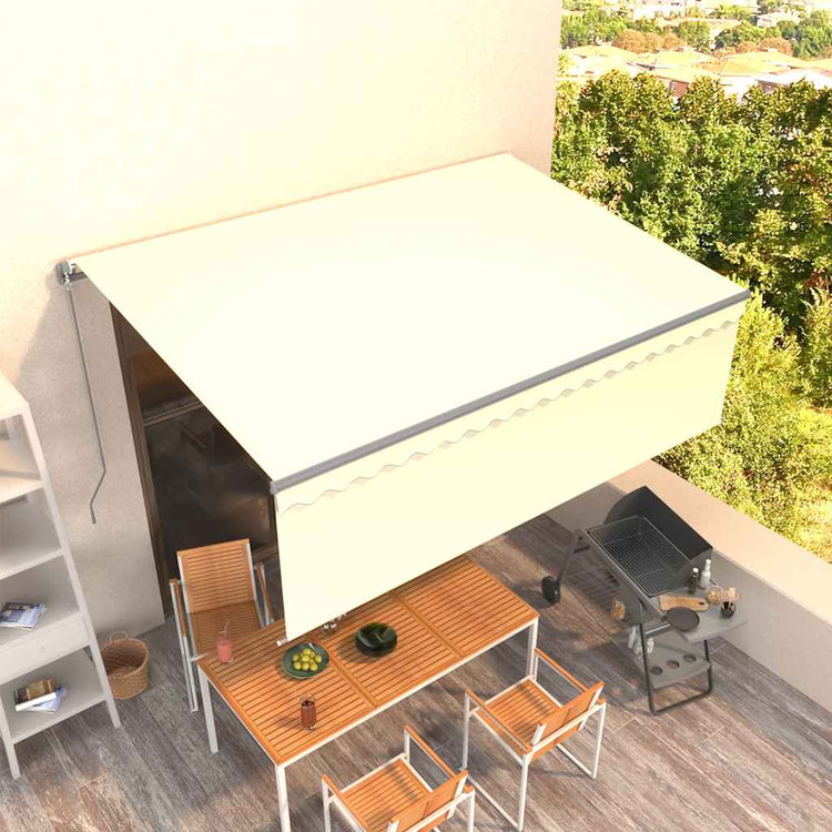 Vidaxx Markise manuell ausziehbar mit Rollo 4x3 m cremefarben