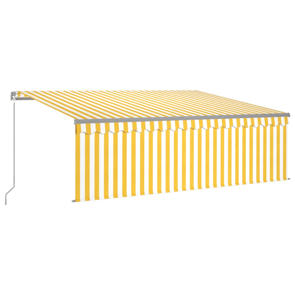 Vidaxl luifel manuell ausziehbar mit Rollerblind 4x3 m gelb und weiß