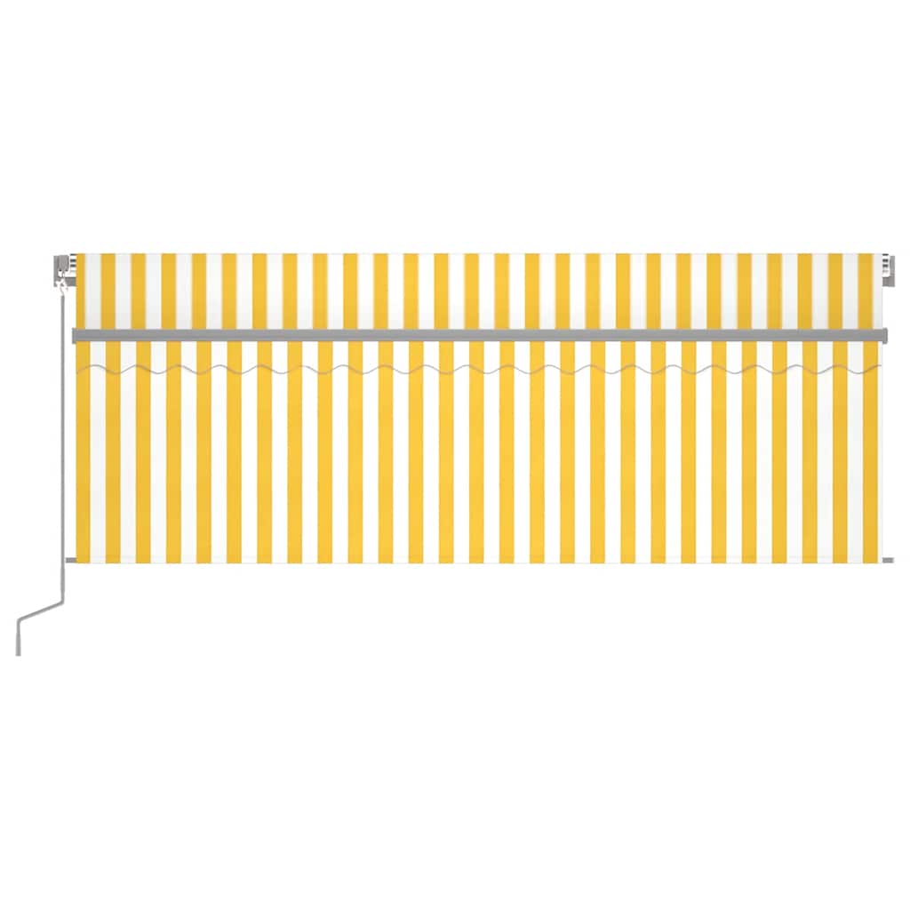 Vidaxl luifel manuell ausziehbar mit Rollerblind 4x3 m gelb und weiß