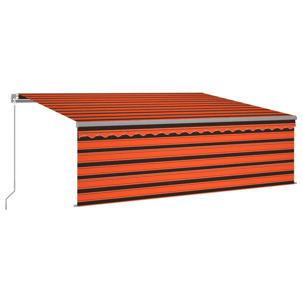 Vidaxx Markise manuell ausziehbar mit Rollo 4x3 m Orange Braun