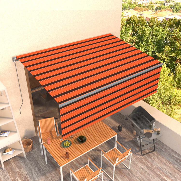 Vidaxx Markise manuell ausziehbar mit Rollo 4x3 m Orange Braun