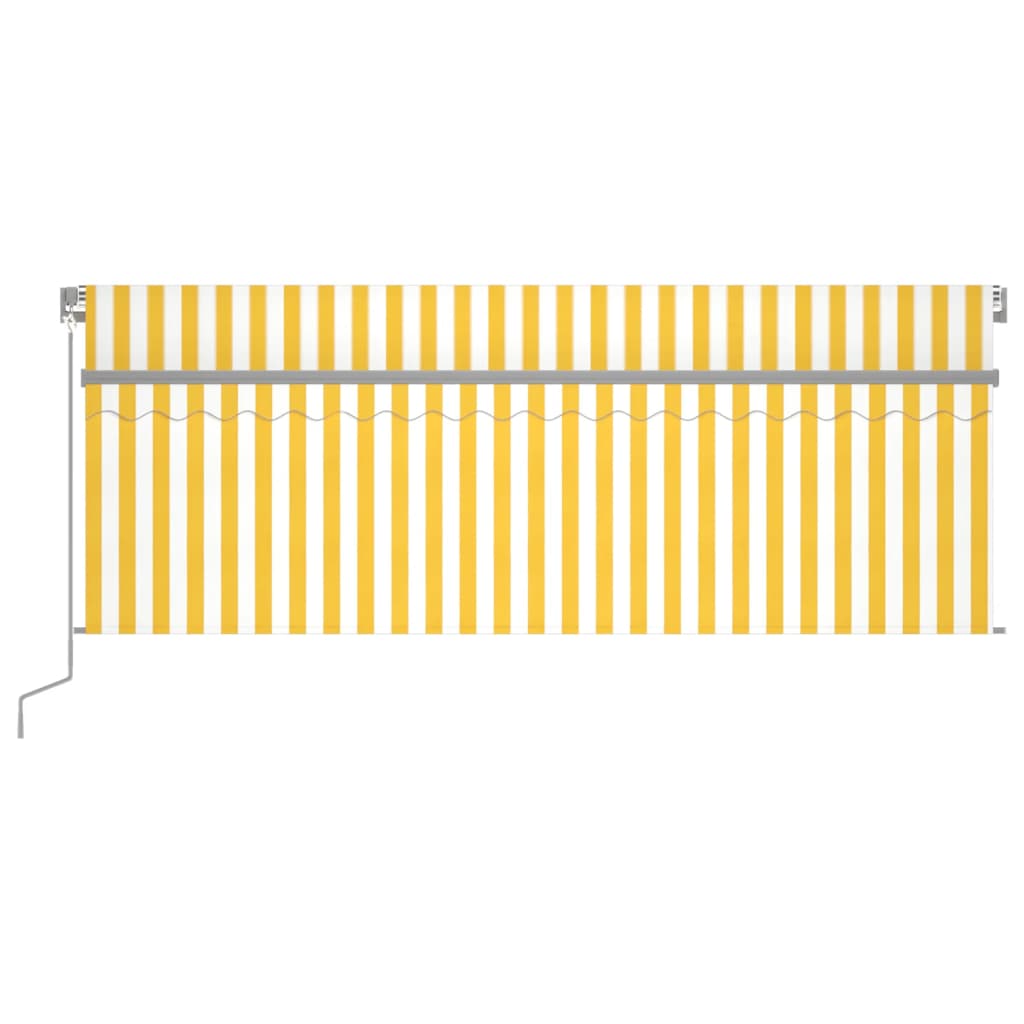 Vidaxl Luifel Automatische Walzenblind -LED -Windsensor 4x3 m gelb und weiß