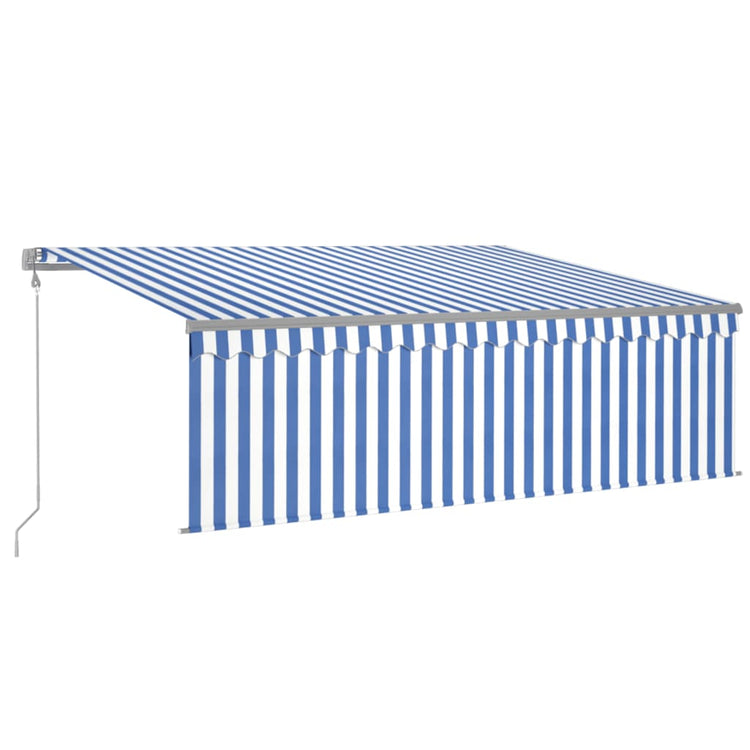 Vidaxl luifel exponierbar mit Roller Blind 4,5x3 m blau weiß