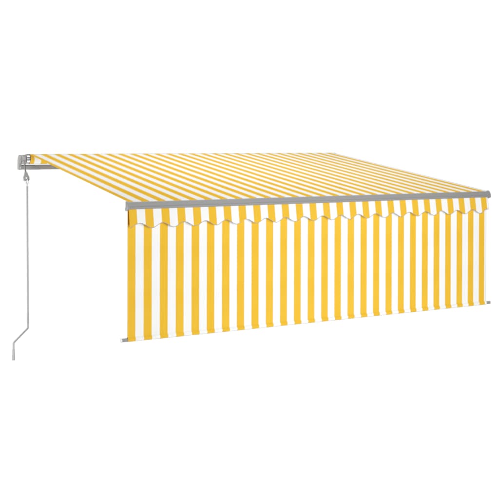 Vidaxl luifel expanisch mit Roller Blind 4,5x3 M Gelb weiß
