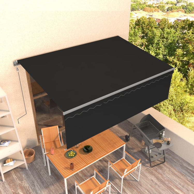 Vidaxl Luifel exponierbar mit Roller Blind 4,5x3 m Anthrazit