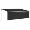 Vidaxl Luifel mit Rollenblind-, LED- und Windsensor 4,5x3 m Anthrazitfarbe