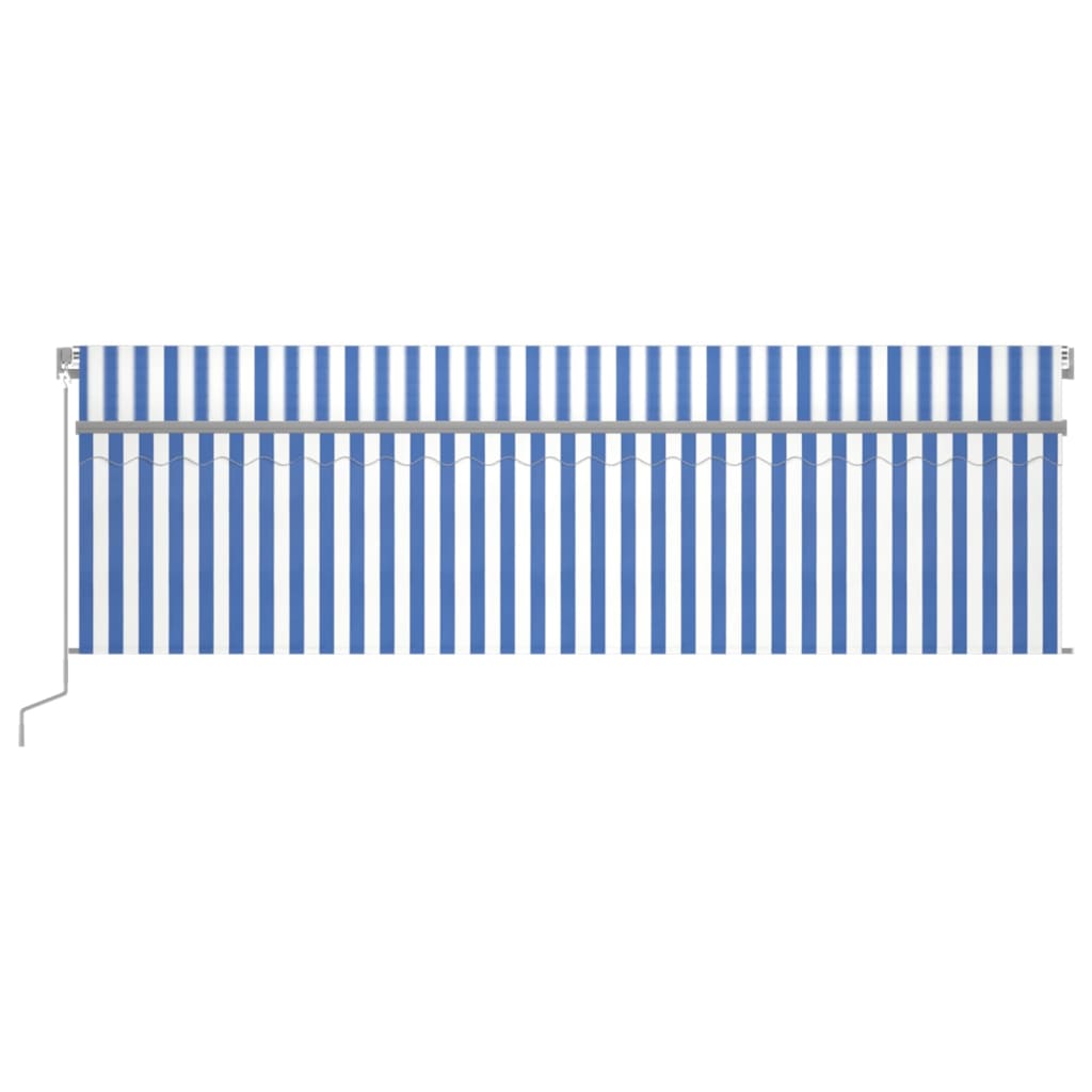 Vidaxl luifel manuell ausziehbar mit Roller Blind 5x3 m blau und weiß
