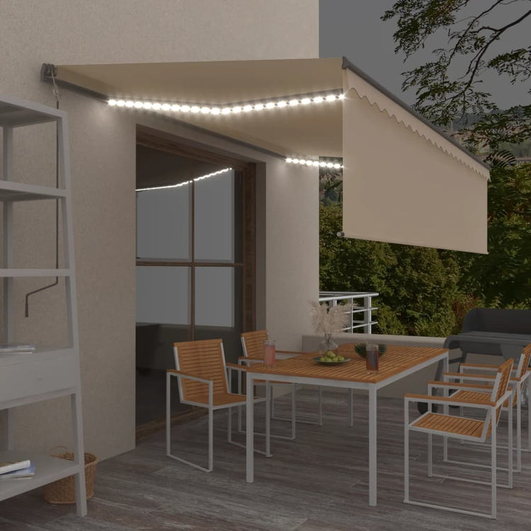 Vidaxl Luifel mit Rollerblind und 5x3 M -Creme manuell ausziehbar