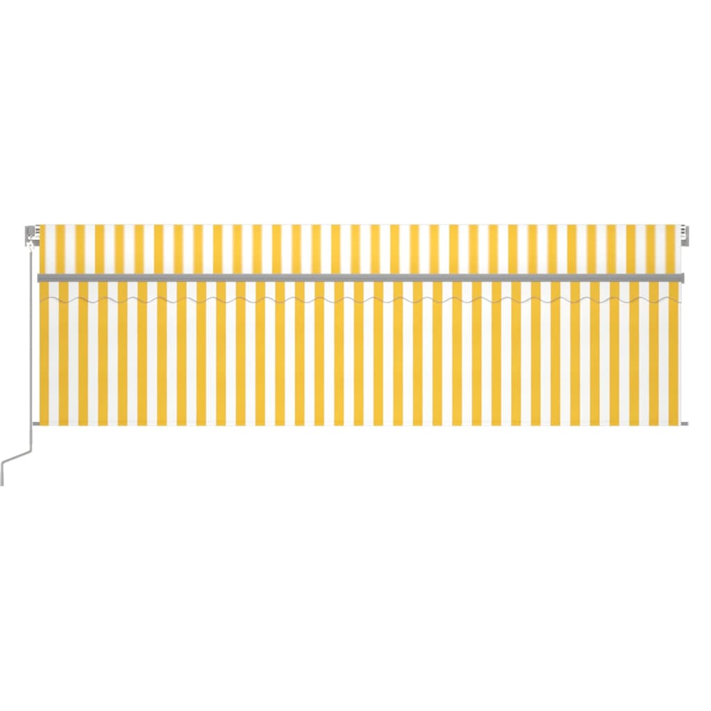 Vidaxl luifel manuell ausziehbar mit Rollerblind -LED 5x3 m gelb Weiß