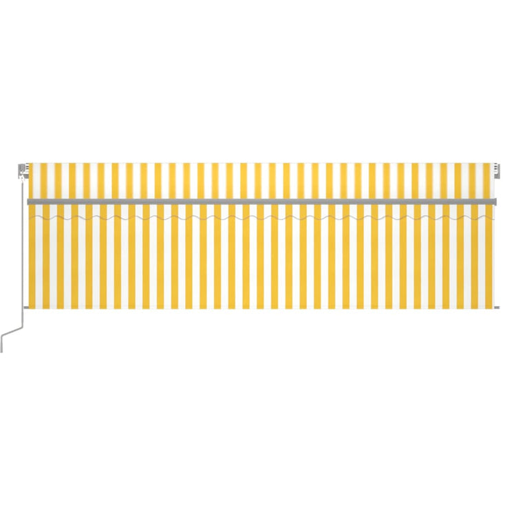 Vidaxl luifel manuell ausziehbar mit Rollerblind -LED 5x3 m gelb Weiß