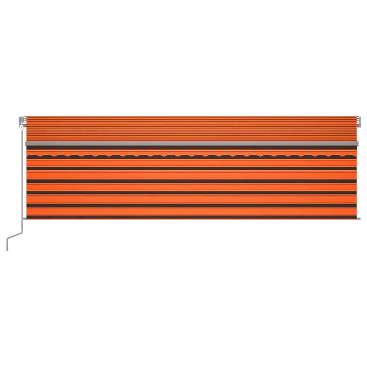 Vidaxl luifel manuell ausziehbare Rollerblind -LED 5x3 M Orange Braun