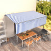 Vidaxl luifel exponierbar mit Roller Blind 5x3m Blau und Weiß