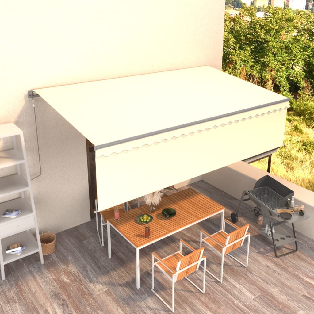 Vidaxl luifel mit Roller Blind 5x3m Creme -Colored automatisch erweiterbar
