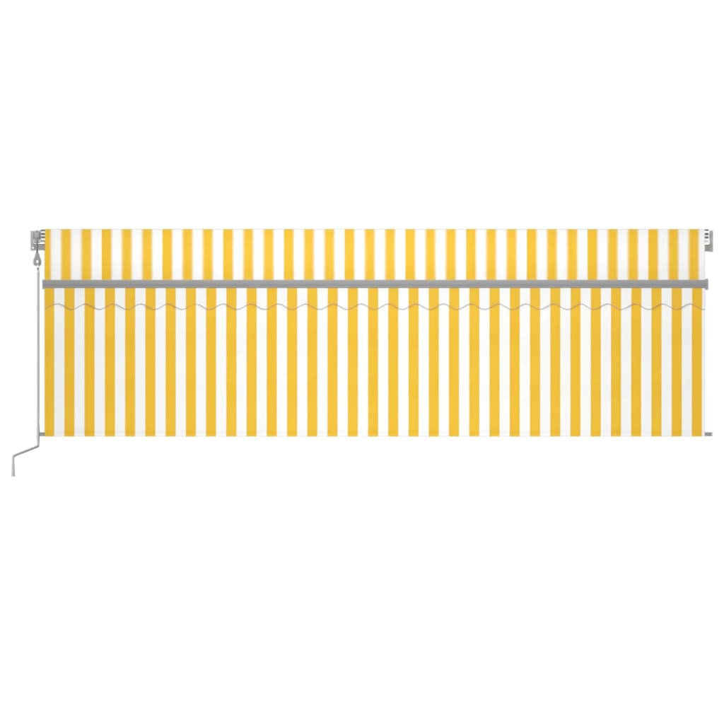 Vidaxl Luifel Automatische Walzenblind -LED -Windsensor 5x3 m gelb und weiß