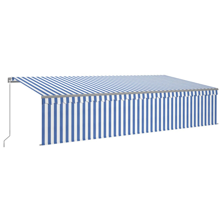 Vidaxl luifel manuell ausziehbar mit Roller Blind 6x3 m blau und weiß