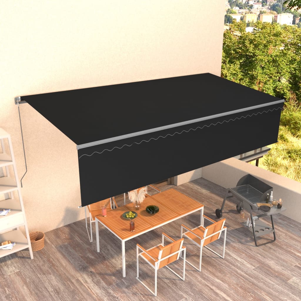 Vidaxl luifel mit Roller Blind 6x3 m Anthrazit manuell ausziehbar