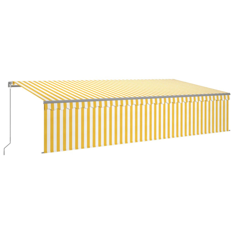 Vidaxl luifel manuell ausziehbar mit Rollerblind -LED 6x3 m gelb Weiß