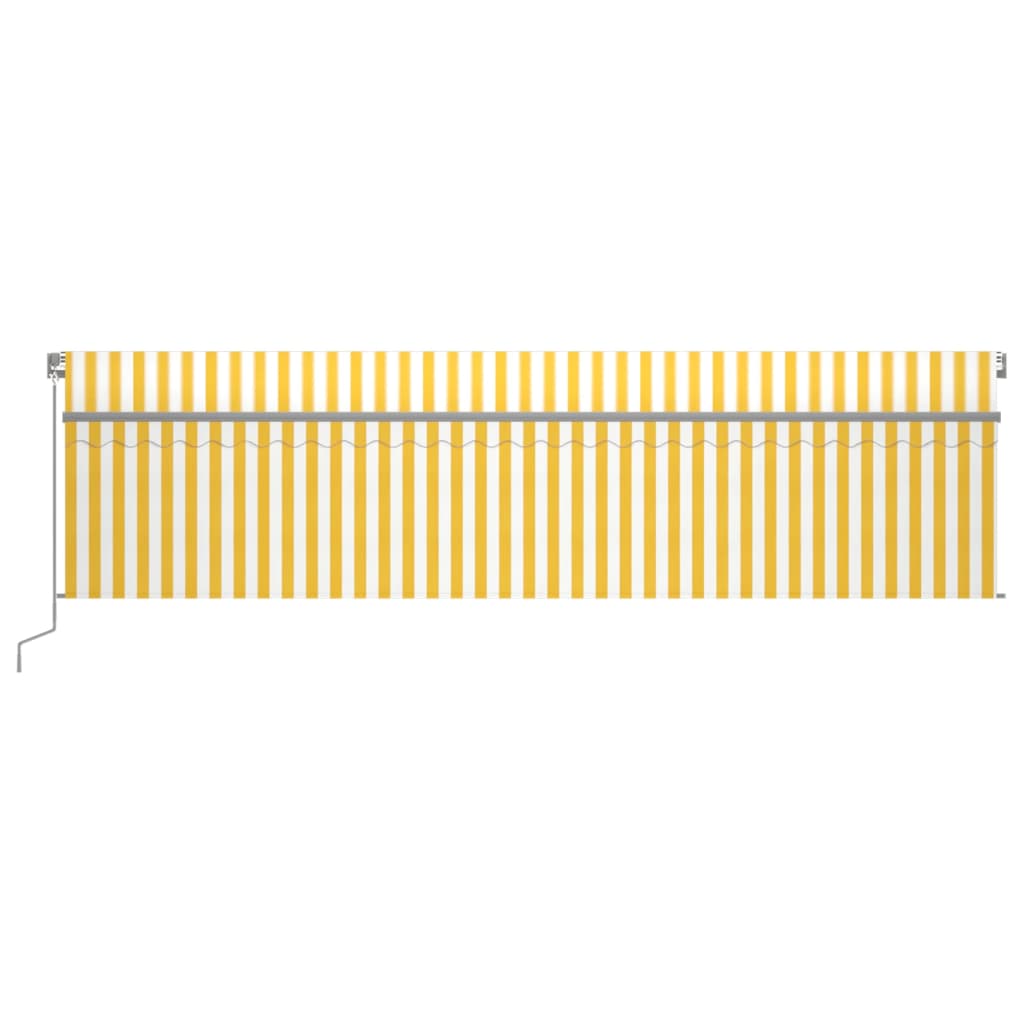 Vidaxl luifel manuell ausziehbar mit Rollerblind -LED 6x3 m gelb Weiß