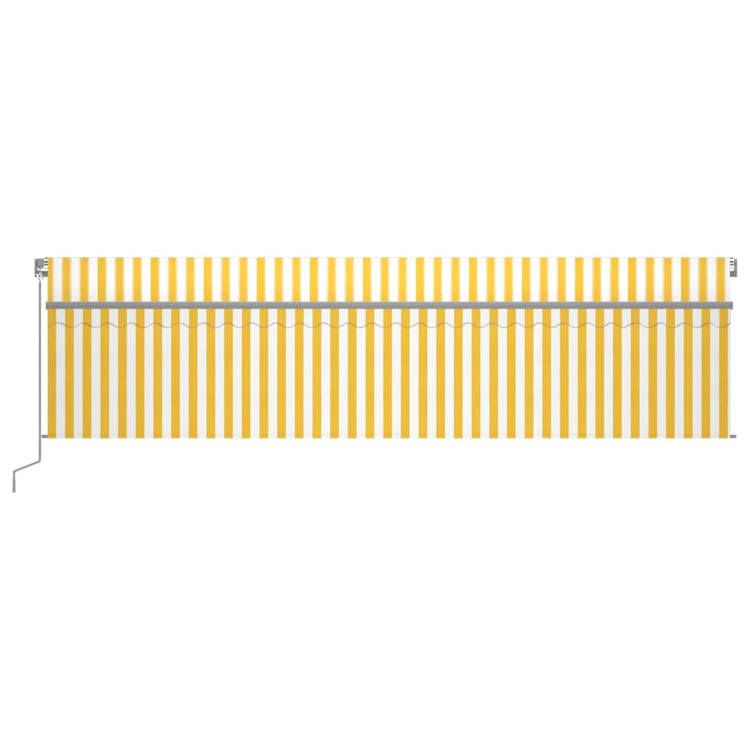 Vidaxl luifel manuell ausziehbar mit Rollerblind -LED 6x3 m gelb Weiß