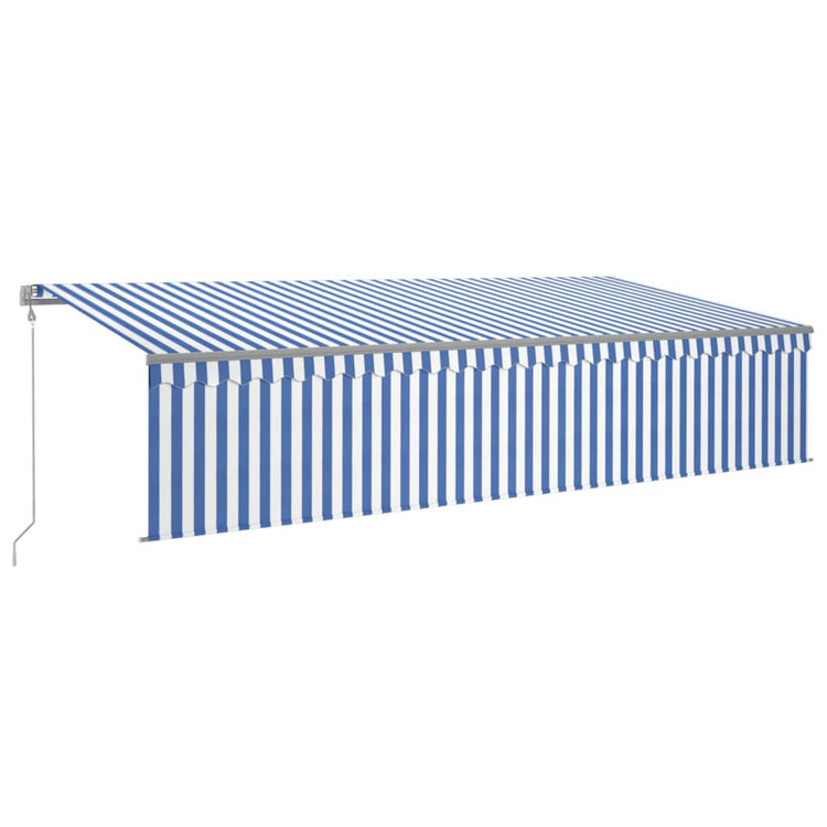 Vidaxl Luifel mit Roller Blind 6x3 m blau weiß automatisch ausziehbar