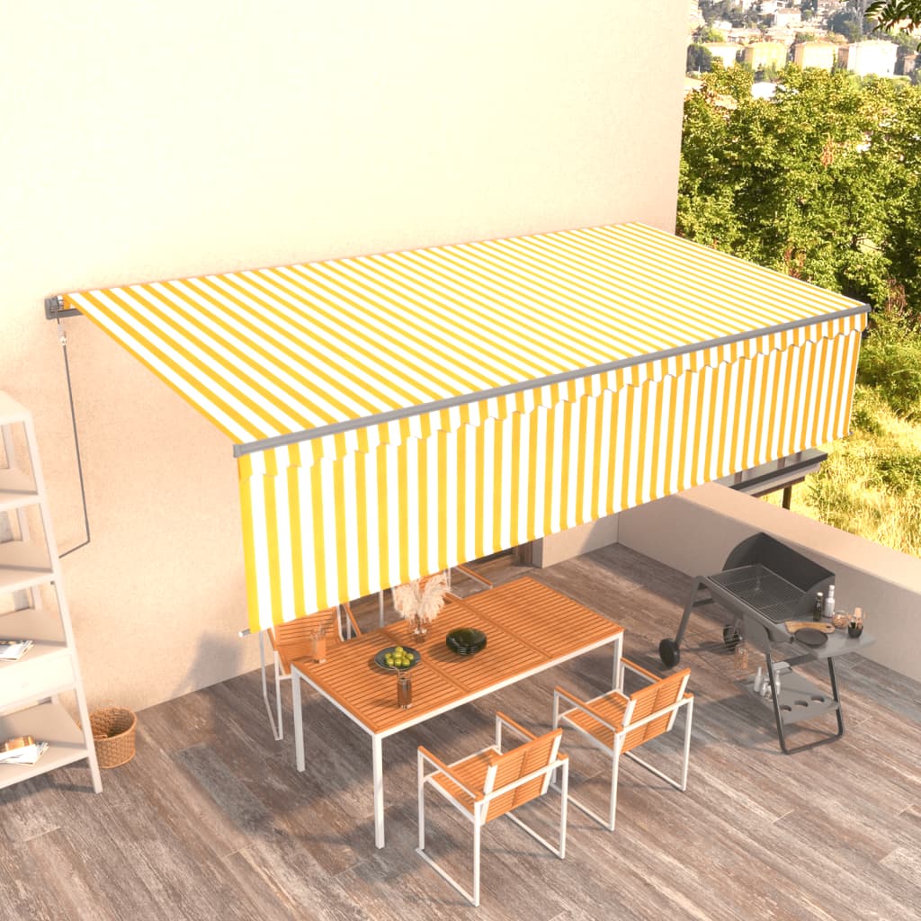 Vidaxl luifel exponierbar mit Roller Blind 6x3 m gelb und weiß