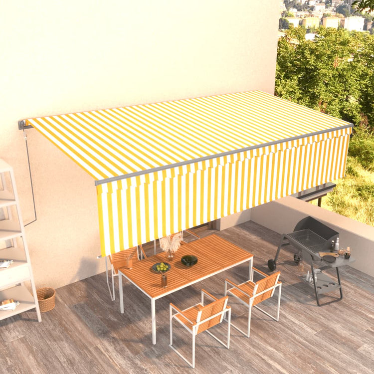 Vidaxl luifel exponierbar mit Roller Blind 6x3 m gelb und weiß