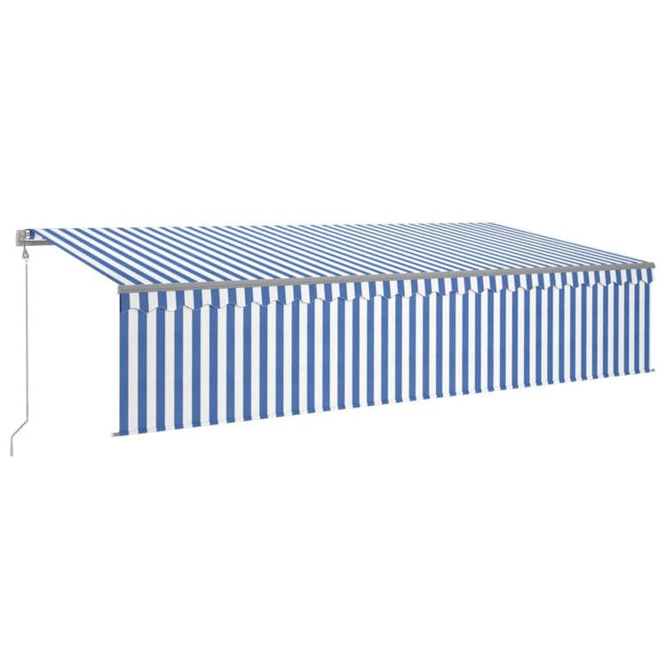 Vidaxl Luifel Automatische Walzenblind -LED -Windsensor 6x3 cm blau weiß