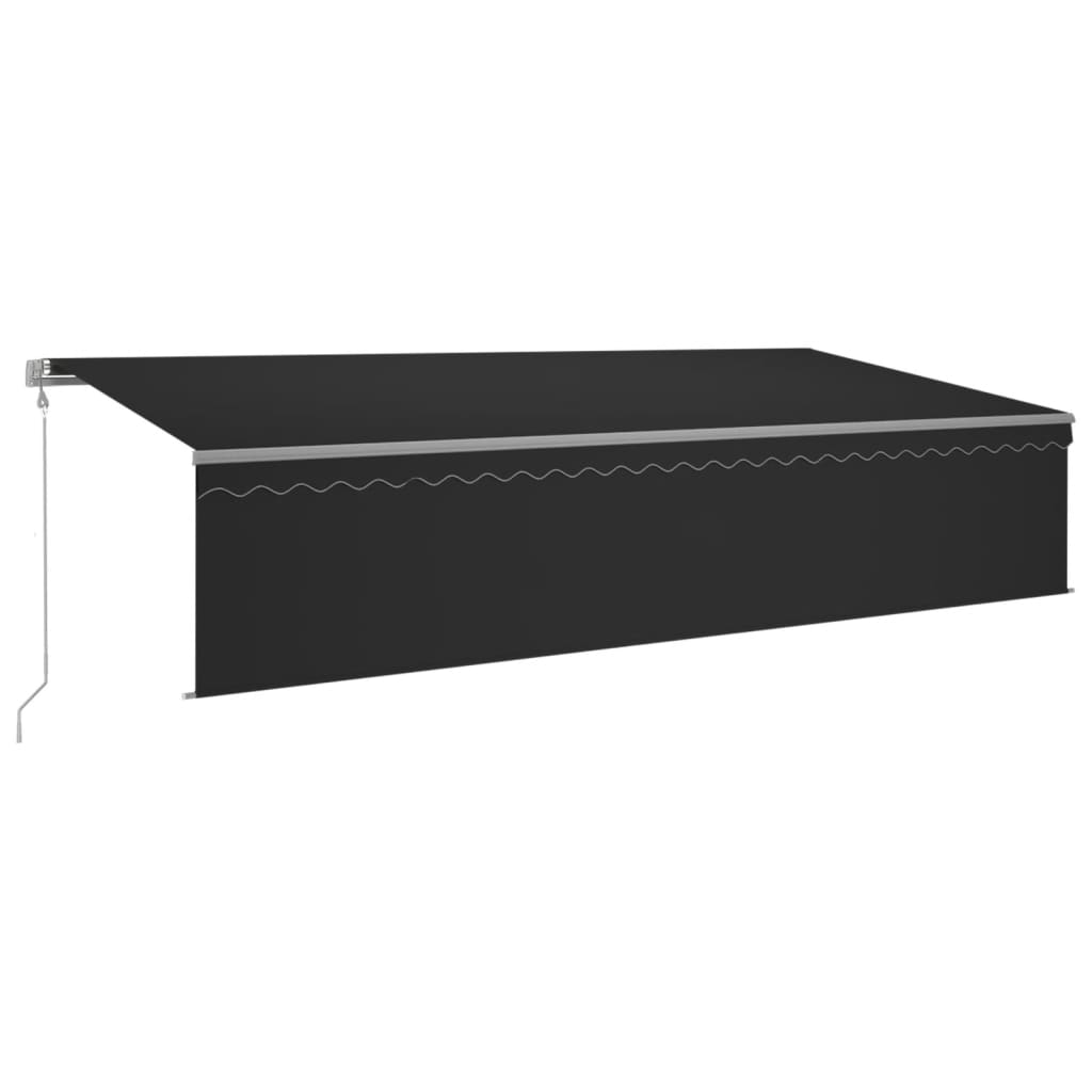 Vidaxl Luifel Automatische Rollerblind -LED -Windsensor 6x3 m Anthrazit