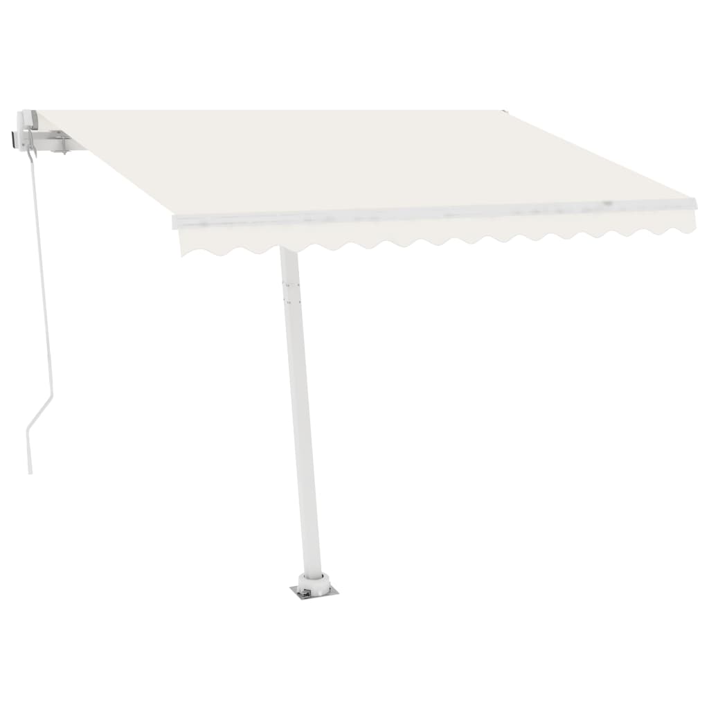 Vidaxl luifel distanziert manuell erstreckt sich 300x250 cm cremefarben.