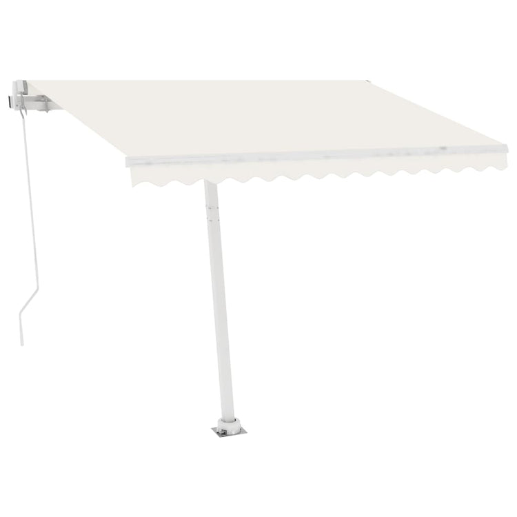 Vidaxl luifel distanziert manuell erstreckt sich 300x250 cm cremefarben.
